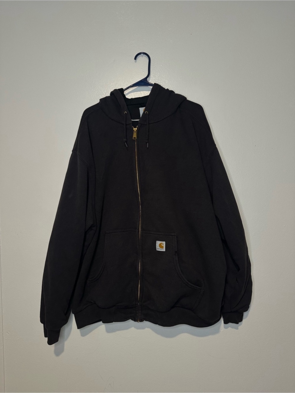 Carhartt J149 Black Full-Zip Hooded Jacket 3XL Workwear Casual